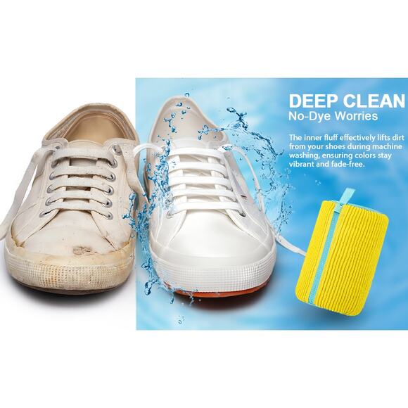 Shoe Washing Machine Bag 4 Pack | Sneaker Cleaner YKK Zipper Chenille Deep Clean - Picture 12 of 15